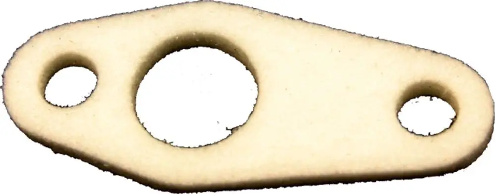 Dichtung für Ionisationselektrode von Gasbrennwertkesseln, passend für Systeme der Marke Wolf, mit zwei Öffnungen und ovaler Form.